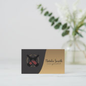 Wijnflessen | Klassieke Gouden Zwarte Zakelijke Ka Visitekaartje (Staand voorkant)