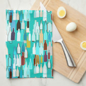 Wijnflessen, meerkleurige flessen, achtergrond tur theedoek (Quarter Fold)