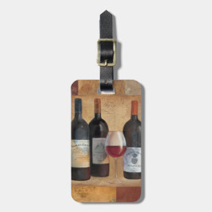 Wijnflessen met glas bagagelabel