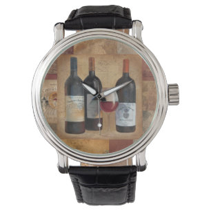 Wijnflessen met glas horloge