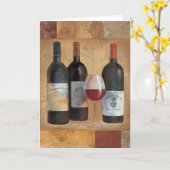 Wijnflessen met glas kaart (Gele Bloem)