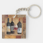 Wijnflessen met glas sleutelhanger (Achterkant)