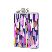 Wijnflessen, met meerdere kleuren, donkerblauwe ac heupfles (Links)