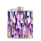 Wijnflessen, met meerdere kleuren, donkerblauwe ac heupfles (Voorkant)