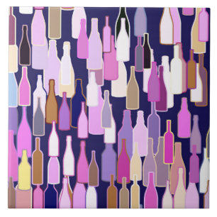 Wijnflessen, met meerdere kleuren, donkerblauwe ac tegeltje