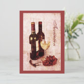 Wijnflessen met uitnodiging voor druiven (Staand voorkant)