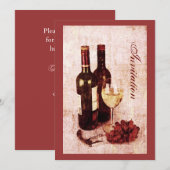 Wijnflessen met uitnodiging voor druiven (Voorkant / Achterkant)