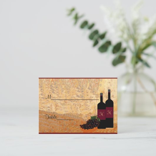 Wijnflessen Plaats kaartennummer | Plaatskaartje (Staand voorkant)