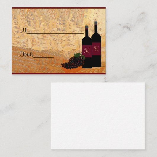 Wijnflessen Plaats kaartennummer | Plaatskaartje (Voorkant / Achterkant)