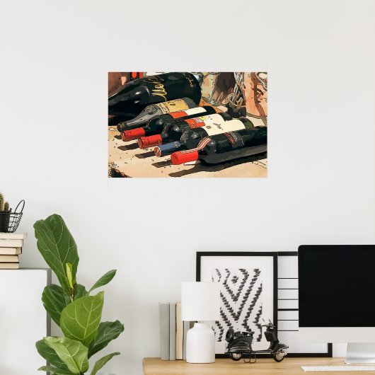 wijnflessen poster (Thuiskantoor)