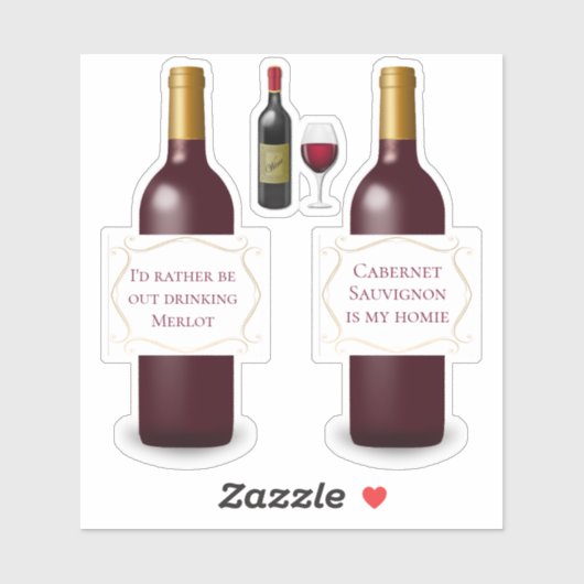 Wijnflessen Sticker (Vel)