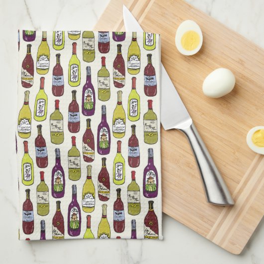 Wijnflessen Theedoek (Quarter Fold)