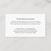 Wijnflessen Tux Catering Logo | Servies Visitekaartje (Achterkant)