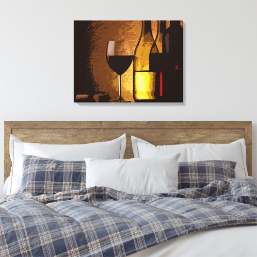 Wijnflessen verpakt canvas print (Insitu (Slaapkamer))