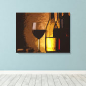 Wijnflessen verpakt canvas print (Insitu (Houten vloer))