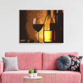 Wijnflessen verpakt canvas print (Insitu (Woonkamer))