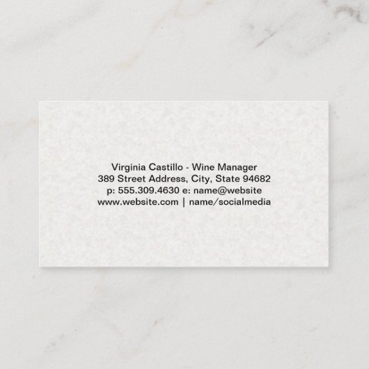 Wijnflessen Visitekaartje (Achterkant)