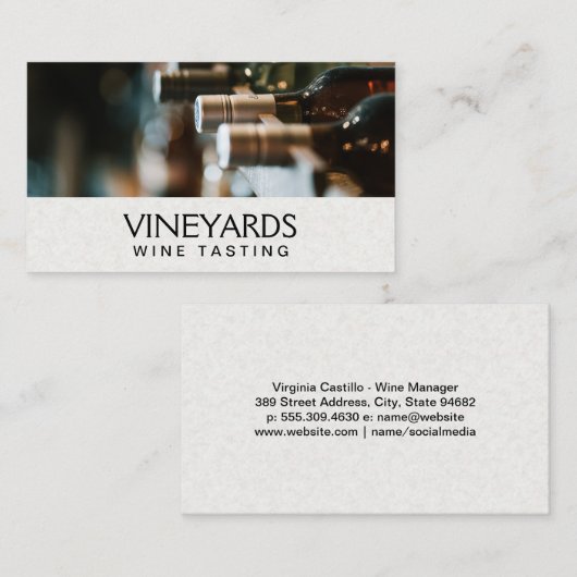 Wijnflessen Visitekaartje (Voorkant / Achterkant)