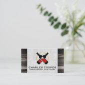 Wijnflessen | Visitekaartje van marmer en hout (Staand voorkant)