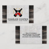 Wijnflessen | Visitekaartje van marmer en hout (Voorkant / Achterkant)