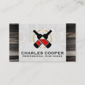 Wijnflessen | Visitekaartje van marmer en hout (Voorkant)