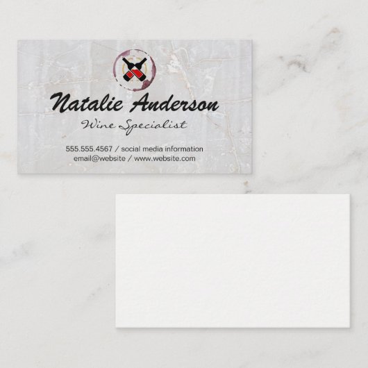 Wijnflessen | Vlek | Steen Visitekaartje (Voorkant / Achterkant)