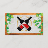 Wijnflessen | Wijnstokken | Steen en hout Visitekaartje (Voorkant)