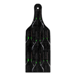 Wijnflessen Zwart Glas Snijplank Paddle
