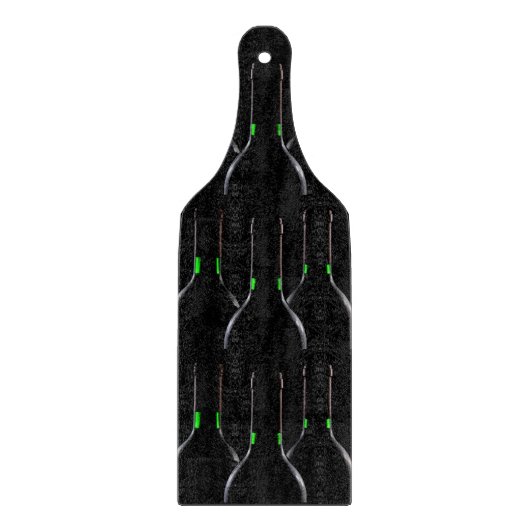 Wijnflessen Zwart Glas Snijplank Paddle (Voorkant)