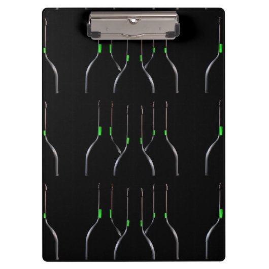 Wijnflessen Zwart Klembord (Voorkant)