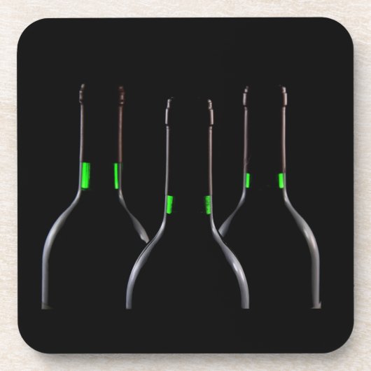 Wijnflessen zwart plastic onderzetter (Voorkant)