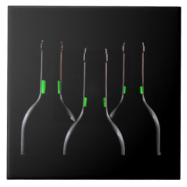 Wijnflessen Zwarte Keramische Tegel Tegeltje