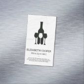 Wijnflessenglazen Logo | Marmeren achtergrond Magnetisch Visitekaartje (Voorbeeld)