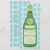 Wijnflessenpartij en -doucheuitnodiging kaart (Voorkant / Achterkant)