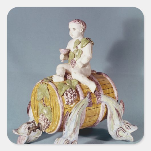 Wijnfontein in de vorm vierkante sticker (Voorkant)