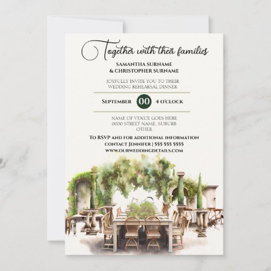 Wijngaard al fresco dineren luxe diner wijn kaart (Voorkant)