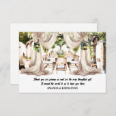 Wijngaard al fresco wijn boerderij tafel tafellake bedankkaart (Voorkant / Achterkant)