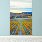 Wijngaard bij zonsondergang canvas afdruk (Insitu (Houten vloer))