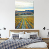 Wijngaard bij zonsondergang canvas afdruk (Insitu (Slaapkamer))