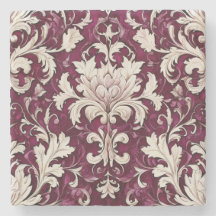  wijngaard: Bourgogne & Cream Stone Onderzetters
