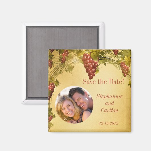 Wijngaard bruiloft aankondiging magneet (Voorkant / Achterkant)