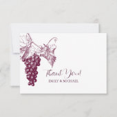 Wijngaard bruiloft dank u kaart (Voorkant)