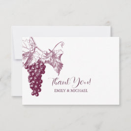 Wijngaard bruiloft dank u kaart