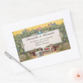 Wijngaard Bruiloft Gepersonaliseerde Wijnfles Labe Rechthoekige Sticker (Envelop)