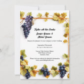 Wijngaard bruiloft herfst herfstdruiven wijnmakeri kaart (Voorkant)