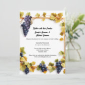 Wijngaard bruiloft herfst herfstdruiven wijnmakeri kaart (Staand voorkant)