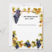 Wijngaard bruiloft herfst herfstdruiven wijnmakeri kaart (Achterkant)