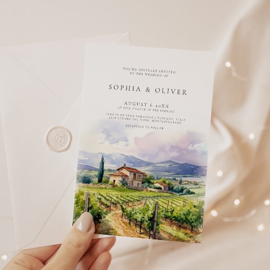 Wijngaard bruiloft kaart