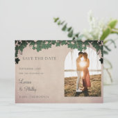 Wijngaard Bruiloft Save The Date Kaart (Staand voorkant)