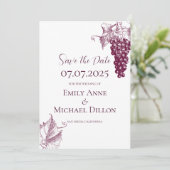 Wijngaard Bruiloft Save the Date Kaart (Staand voorkant)